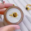 Anel Dourado Estilo Loja de Ouro Areia Dourada Flor Antiga Design de Nicho Anel Luz Luxo Moda Aberto Versátil Joia