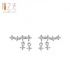 Brincos de Franja Estrela Brilhante em Prata de Lei 925 para Mulheres com Zircônia Microincrustada Joia de Orelha Fashion Criativa e Personalizada Céu Estrelado