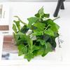 Planta de hoja verde de plástico con 7 cabezas para decoración de pared, hojas verdes, hojas de hierba falsa, hojas de plástico, hojas al por mayor
