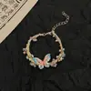 Nuevo Pulsera Tejida Colorida Simple Estilo Chino Moda Delicada Pulsera de Flor Grava Estrella Joyería Artesanal de Pez Pequeño