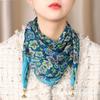 Nuevo Chifón Hebilla Magnética Colgante Bufanda de Seda Estampada Ropa de Moda para Mujer Bufanda de Seda Cubre Cuello Bufanda con Patrón para el Cuello para Madre