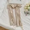 Polainas de Punto Estilo Ballet con Lazos para Mujer, Color Sólido, Versátiles, con Aberturas, Calcetines Largos de Tubo para Niñas