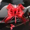 Laço grande fosco fio de neve flor puxada decoração maçaneta porta carro de casamento flor puxada à mão fita suprimentos festivos de casamento