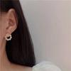 Pendientes retro franceses de moda con forma de flor dulce y perla, pendientes pequeños y bonitos con forma de rosa hueca para mujer