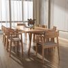 Mesa de Jantar Nórdica de Madeira Maciça Simples Doméstica para Apartamento Pequeno Mesa e Cadeiras de Toras Restaurante Lazer Criativa Retangular