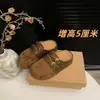 Plataforma de Venta Caliente Suela Gruesa Tacón Oculto Zapatos Birkenstock para Mujer 2026 Nuevo Otoño Retro Perezosos Sin Cordones Punta Cerrada Zapatos de Media Pantufla
