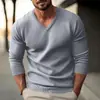 Nuevo suéter de punto liso para hombre de moda otoño e invierno, jersey de manga larga ajustado con cuello en V para hombres jóvenes