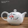 Tetera de porcelana blanca dulce pintada a mano con color bajo cubierta, de jade y piel de oveja, juego de té de kung fu, tetera de cerámica, tetera sanitaria