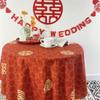 Pano Vermelho Dupla Felicidade Toalha de Mesa Vermelha Casamento Retangular Festiva Casamento Noivado Toalha de Mesa Quadrada Mesa de Centro Pano de Mesa Toalha de Mesa