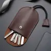 Bolsa para Llave de Coche Multifunción de Cuero Negro, Llave Universal de Cerradura, Bolso para Llaves de Piel de Vaca Desplegable, Unisex