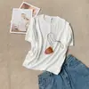 Naturalismo~ Camiseta de Tricô de Manga Curta Extremamente Delicada com Patchwork nas Costas, Versátil para o Verão, Top de Gola Redonda Casual e Estiloso, Novo Estilo