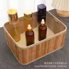 Cesta de Almacenamiento Tejida de Bambú Simple para Uso Doméstico, Cesta de Almacenamiento para Cosméticos de Escritorio, Almacenamiento de Juguetes y Bocadillos, Tejido Hecho a Mano Multipropósito