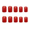 Cs-291 Unhas Postiças Quadradas Gel Vermelho Gelo Transparente Hot Girl Clareamento Temperamento 24 Peças Unhas Usáveis Atacado