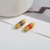 DIY Transferência de Óleo Gota Contas de Furo Grande Deus da Riqueza Verdade de Seis Caracteres Acessórios de Joias de Liga Contas de Pulseira Caractere Fu