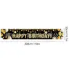 Novos adereços de decoração de aniversário transfronteiriços: Bandeiras decorativas de poliéster 100D, tecido para fundo de aniversário, faixas e dísticos personalizados