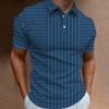 Camiseta Polo para Hombre Estampado de Rayas Manga Corta Camisetas Casual