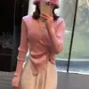 Suéter de punto trenzado de manga larga con cuello en V, estilo francés, pura deseo, para mujer, nuevo modelo otoño/invierno 2026, entallado a la cintura, irregular, adelgazante