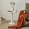 Mesa lateral de sofá de luxo leve sala de estar varanda casa mesa de chá mesa de canto retrô ferro forjado prateleira de armazenamento de cabeceira mesa redonda pequena mesa de centro
