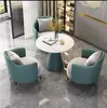 Conjunto de Sofá de Um Lugar de Luxo e Mesa de Centro para Lazer, Recepção de Hotel, Escritório, Sala de Vendas, Mesas e Cadeiras de Reunião, Salão de Beleza