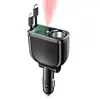 Cargador de Coche con Pantalla Digital y Cable Retráctil, Cargador Rápido para Coche PD, Carga Súper Rápida, Adaptador de Encendedor de Cigarrillos Cinco en Uno, Transfronterizo