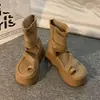 Sandálias Femininas de Dedo 2026 Primavera e Outono Novas Botas Romanas de Cano Alto com Solado Grosso Moda Casual Versátil Botas Empilháveis