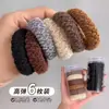 Diadema Gruesa Banda de Goma Lazo para el Cabello de Mujer Alta Elasticidad Duradero Anillo de Toalla Negro Sin Estirar Sin Costuras Lazo para Cola de Caballo de Mujer