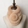 Bufanda de Felpa Estilo Coreano para Hombre y Mujer Invierno Imitación Piel de Conejo Rex Bufanda para Mujer Otoño e Invierno Bufanda Cuello Set para Estudiante Lindo