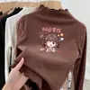 Camiseta de Manga Longa para Meninas Camada Base De Rong Roupas de Outono 2026 Estilo Outono/Inverno Roupas Quentes Infantis Roupa Íntima Top com Gola Babada