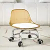 Taburete Bajo Giratorio de Acrílico con Respaldo Transparente Silencioso, Silla Pequeña con Ruedas para Transportar Bebés, Taburete de Cambio de Zapatos de Moda