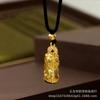 Loja de ouro mesmo estilo dentro e fora de uma cor areia ouro diamante embutido pingente ruibeast colar de transferência de moedas lote de alta retenção de cor