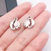 Aleación incrustada resina UV taladro estrella luna estrella de cuatro puntas colgante DIY pendiente collar colgante adornos accesorios pequeños