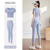 Juyitang Fato Esportivo de Corrida Emagrecedor Verão com Bojo Emagrecedor Roupa de Yoga para Treino de Fitness Feminino