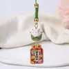 Gato da sorte cerâmico paz alegria pingente boa moral paz alegria pingente de celular boa sorte enfeites pendentes