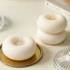 Velas Brancas Estilo Donut Estilo Ins, Enfeites Criativos de Aromaterapia, Velas Artesanais Sem Fumaça de Cera de Soja Estilo Ins, Transfronteiriço