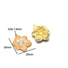 Suministro Exclusivo Transfronterizo de Acero Inoxidable Color Dorado Flor de Cinco Pétalos Colgante de Piedra Preciosa Accesorios para Collares Pulseras Joyería Venta al por Mayor