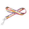 Venta caliente color arcoíris minimalista cordón para teléfono móvil variedad de cinta de poliéster tarjeta de identificación cámara llavero de cuello accesorios
