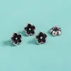 Plata de Ley S925 Plata Tailandesa Botón Botón Flor de Durazno Flor Pequeña Hebilla de Pulsera Flor de Cerezo Hebilla de Cola de Pulsera/Collar Trenzado DIY