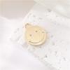 Europeu e Americano Luz de luxo DIY joias All-match Coin Acessórios Cobre chapeado 14K Real Gold Marca redonda Devil's Eye Smiley Pingente