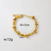S02 Pulsera de Cadena Cubana con Baño de Oro de 18 Quilates, Moderna y a la Moda, Joyería de Cadena de Acero Inoxidable Personalizada