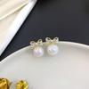 Pendientes de plata 925 con forma de sirena y perla Ji, con diseño de nicho de lujo, ligeros y con forma de lazo para mujer