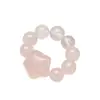 Anillo de Cristal en Polvo de Hielo Natural para Mujer, Hermoso, Blanco, Diseño de Nicho de Moda, Anillo de Mano de Lujo Ligero y de Alta Gama al por Mayor