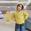 Roupas infantis Suzhili, moletom com capuz de outono para meninas, cardigã infantil casual com desenho, roupas de bebê grau A