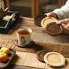 Mats de Aislamiento Térmico de Madera al por Mayor para el Té de la Tarde en Casa, Posavasos de Madera Maciza Antiescaldaduras, Posavasos Decorativos para Tazas de Café de Escritorio
