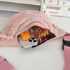 Nova bolsa de peito feminina, bolsa de ombro fofa estilo floresta nicho, fresca e leve, bolsa de cintura versátil bordada plissada