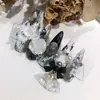 Celebridad de Internet Uñas Artísticas Campana de Cristal Transparente Decoración Navideña para Uñas Colgante de Lazo Dorado y Plateado Blanco y Negro