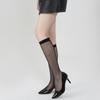 Calcetines de red hasta media pantorrilla ins calcetines de pantorrilla de color sólido calcetines de seda anti-gancho para mujer calcetines ajustados de presión rojos calcetines jk al por mayor 5006