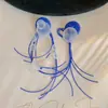 Pendientes Azules de Borla Atmosféricos Estilo Francés, Pendientes Largos Exagerados Versátiles Exquisitos, Pendientes Femeninos para Novia