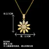 Europa y Estados Unidos transfronterizos súper ventas collar de girasol giratorio estilo palacio femenino joyería de esmalte oro de arena no se decolora por mucho tiempo accesorios