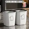 Cubo de Basura Hogareño Engrosado de Gran Capacidad Sala de Estar Cocina Dormitorio Baño Dormitorio Baño con Aro de Presión Papelera Nórdica