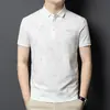 Camisa Polo de Manga Corta de Verano 2026 para Hombre, Camiseta de Manga Media Informal de Negocios de Alta Gama con Estampado y Cuello